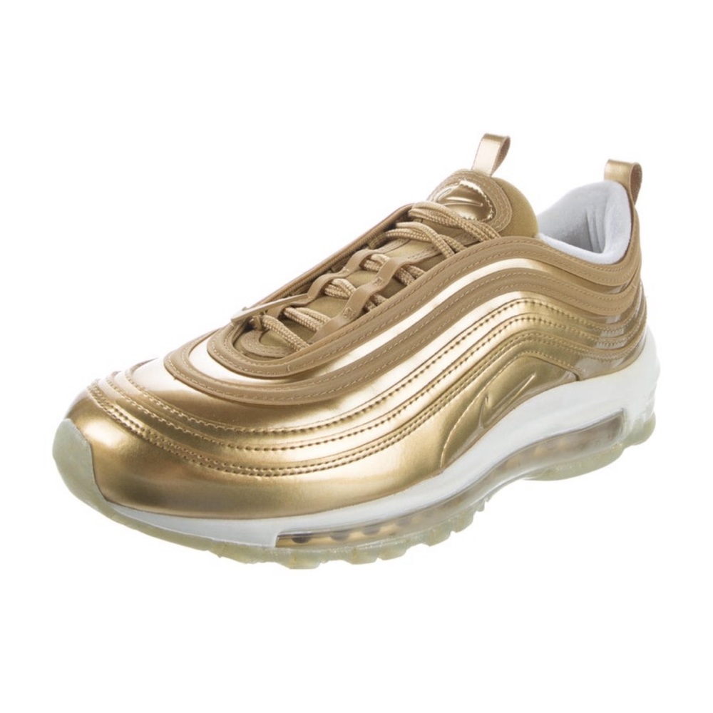 Nike Air Max 97 LX Low Top Sneakers -  Gold & Metallic Patent Leather size 10